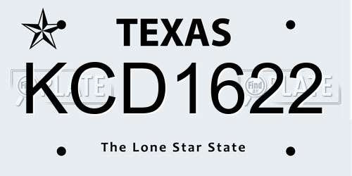 KCD1622 Texas License Plate