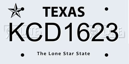 KCD1623 Texas License Plate