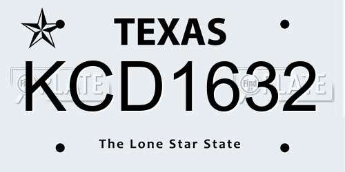 KCD1632 Texas License Plate