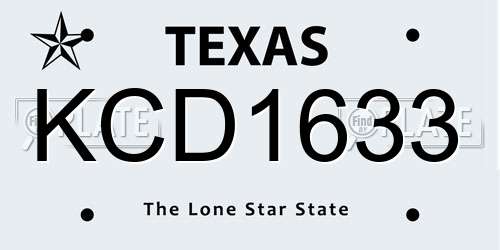 KCD1633 Texas License Plate