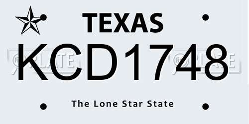 KCD1748 Texas License Plate