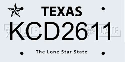 KCD2611 Texas License Plate