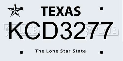 KCD3277 Texas License Plate