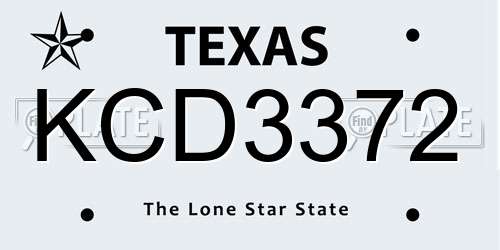 KCD3372 Texas License Plate