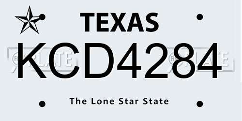 KCD4284 Texas License Plate