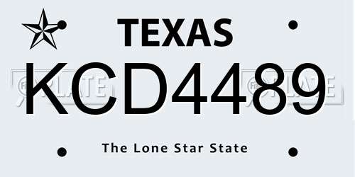 KCD4489 Texas License Plate