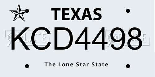 KCD4498 Texas License Plate