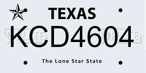 KCD4604 Texas License Plate