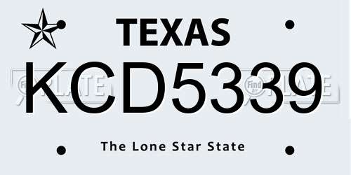 KCD5339 Texas License Plate