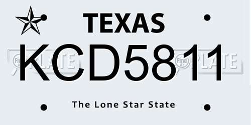 KCD5811 Texas License Plate