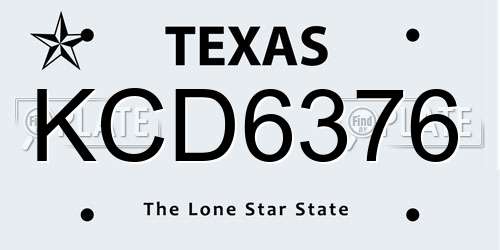 KCD6376 Texas License Plate