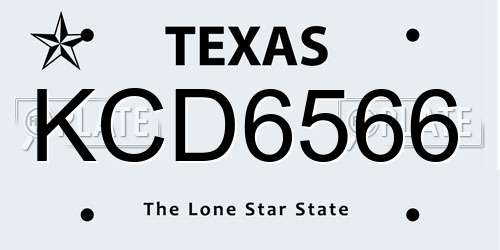 KCD6566 Texas License Plate
