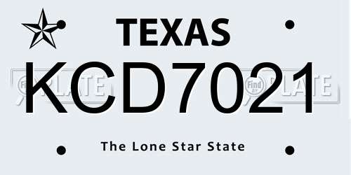 KCD7021 Texas License Plate