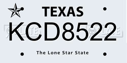 KCD8522 Texas License Plate