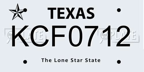 KCF0712 Texas License Plate