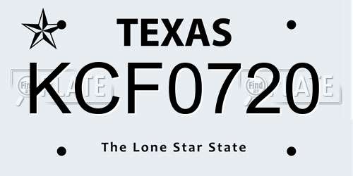 KCF0720 Texas License Plate