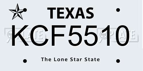 KCF5510 Texas License Plate
