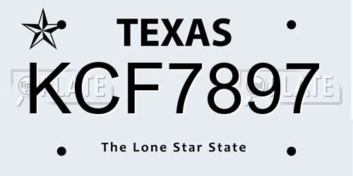 KCF7897 Texas License Plate