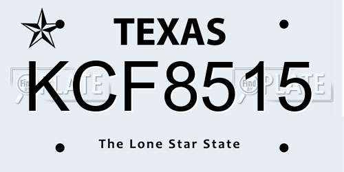 KCF8515 Texas License Plate