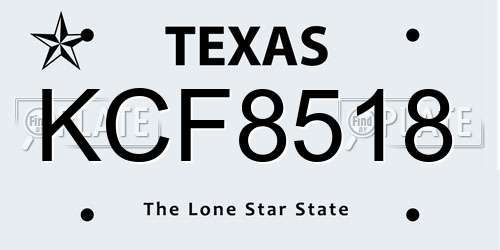 KCF8518 Texas License Plate