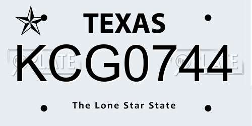 KCG0744 Texas License Plate
