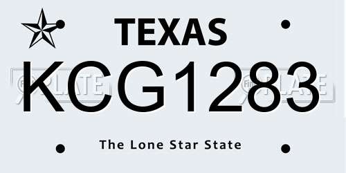 KCG1283 Texas License Plate