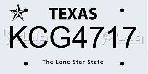 KCG4717 Texas License Plate