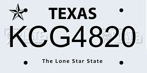 KCG4820 Texas License Plate