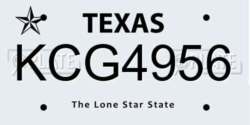 KCG4956 Texas License Plate