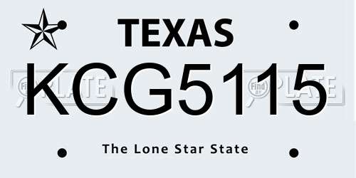 KCG5115 Texas License Plate