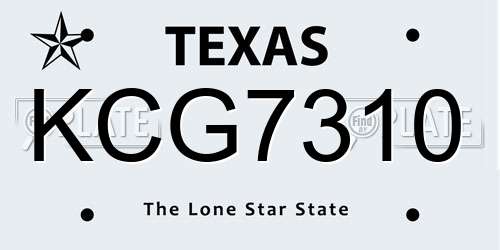 KCG7310 Texas License Plate