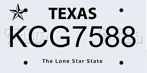 KCG7588 Texas License Plate