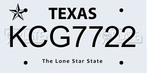 KCG7722 Texas License Plate
