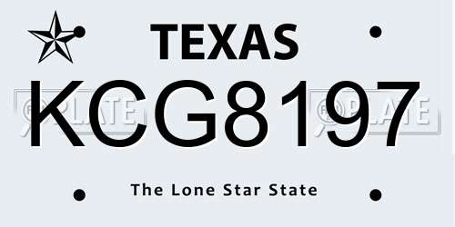 KCG8197 Texas License Plate