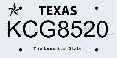 KCG8520 Texas License Plate
