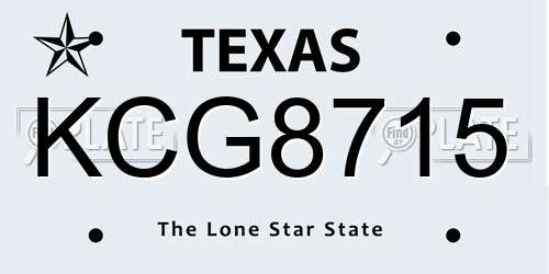 KCG8715 Texas License Plate