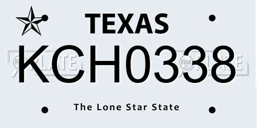 KCH0338 Texas License Plate