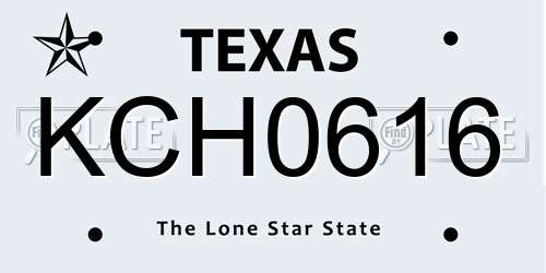 KCH0616 Texas License Plate