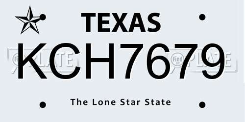 KCH7679 Texas License Plate