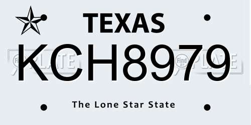 KCH8979 Texas License Plate
