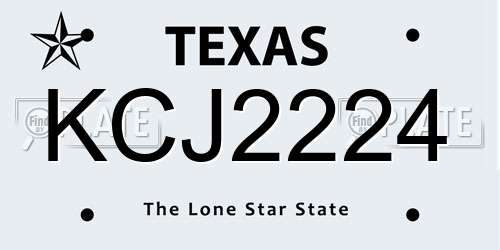 KCJ2224 Texas License Plate