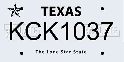 KCK1037 Texas License Plate
