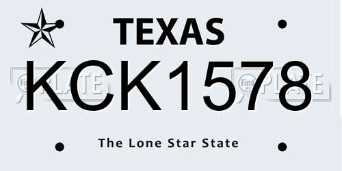 KCK1578 Texas License Plate