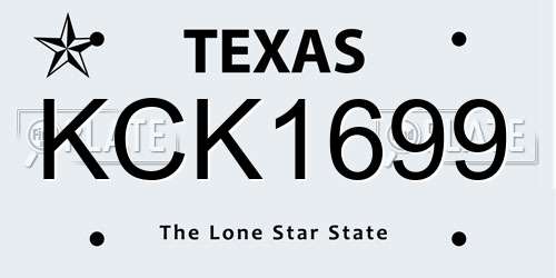 KCK1699 Texas License Plate