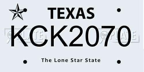 KCK2070 Texas License Plate