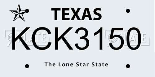 KCK3150 Texas License Plate