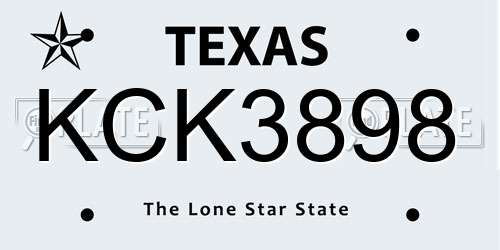 KCK3898 Texas License Plate
