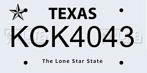 KCK4043 Texas License Plate