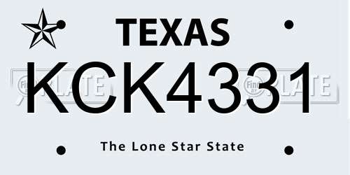 KCK4331 Texas License Plate