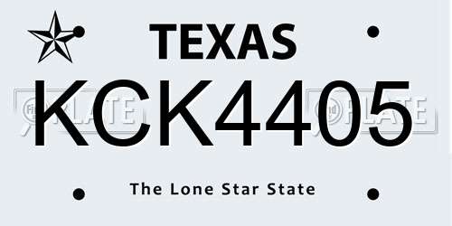 KCK4405 Texas License Plate